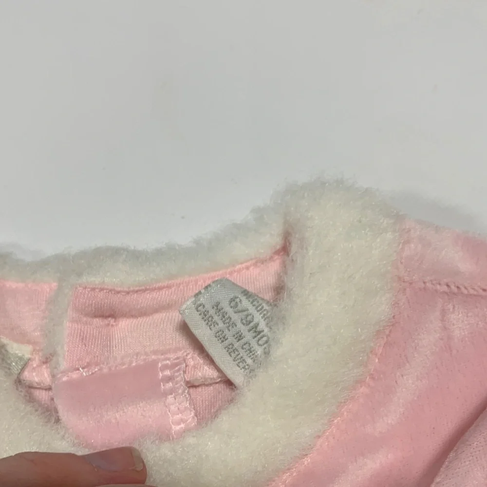 Pink Dress with Snowflake Design Faux Fur Dress Velvet 6-9 months‎ 4267